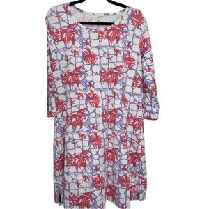 Lulu B Coral Lavender Shift Dress EUC Large